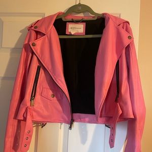 Pink leather jacket